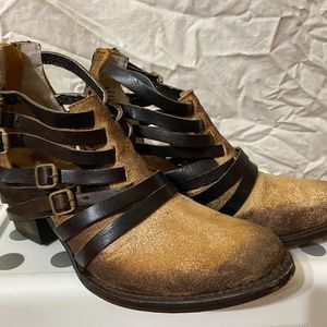 Freebird booties with strap detail